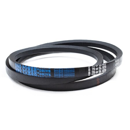 D&D B79/5L820 Classical V-Belt, 82 in Outside Length, 21/32 in Top Width, 1 Ribs B79/5L820